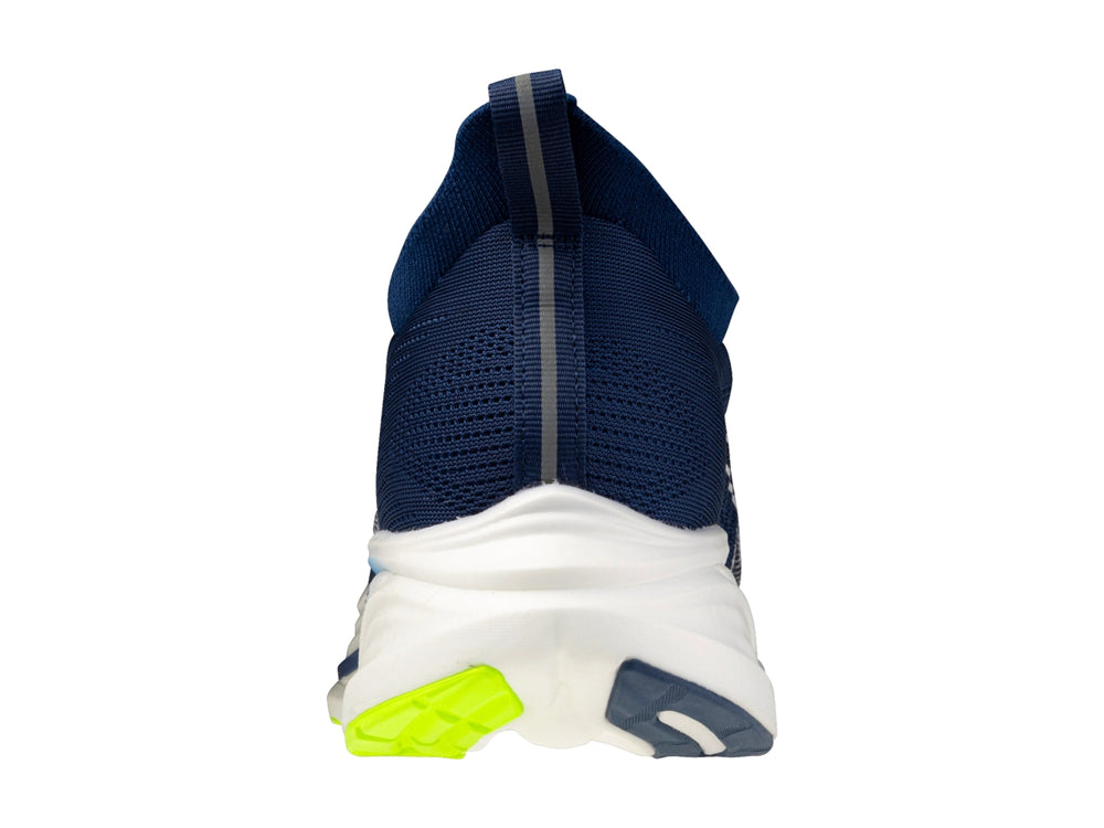 Tenis deportivos Mizuno Neo Zen 2 color azul con suela blanca y detalles laterales blancos.