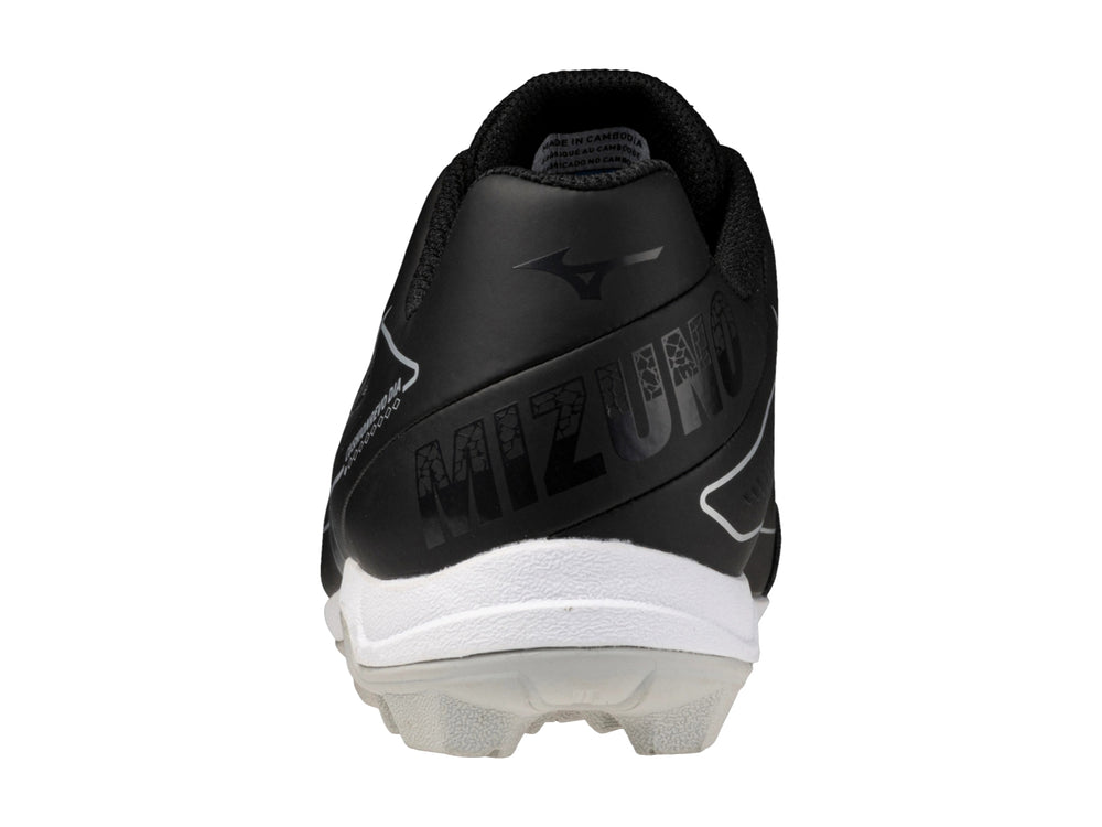 Zapato deportivo Mizuno CushionRevo Diamond Jr color negro con suela blanca.