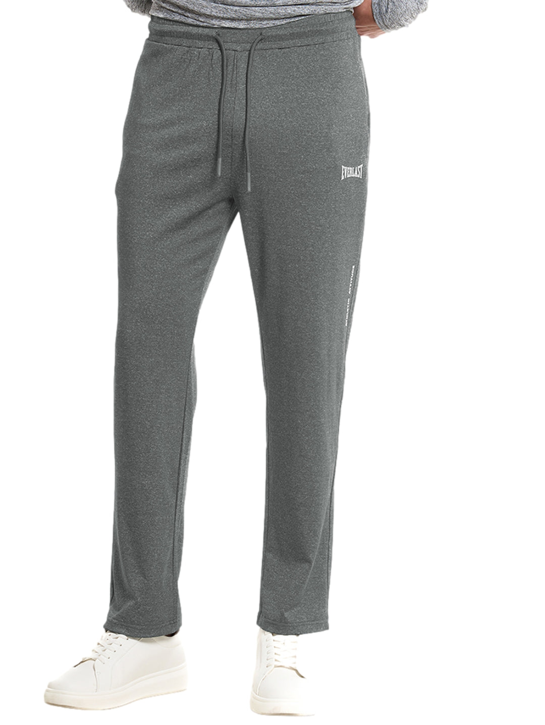 Pantalones deportivos Everlast color gris para hombre con cintura elástica y cordón.