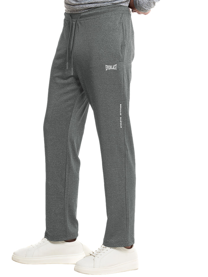 Pantalones deportivos Everlast color gris para hombre con cintura elástica y cordón.