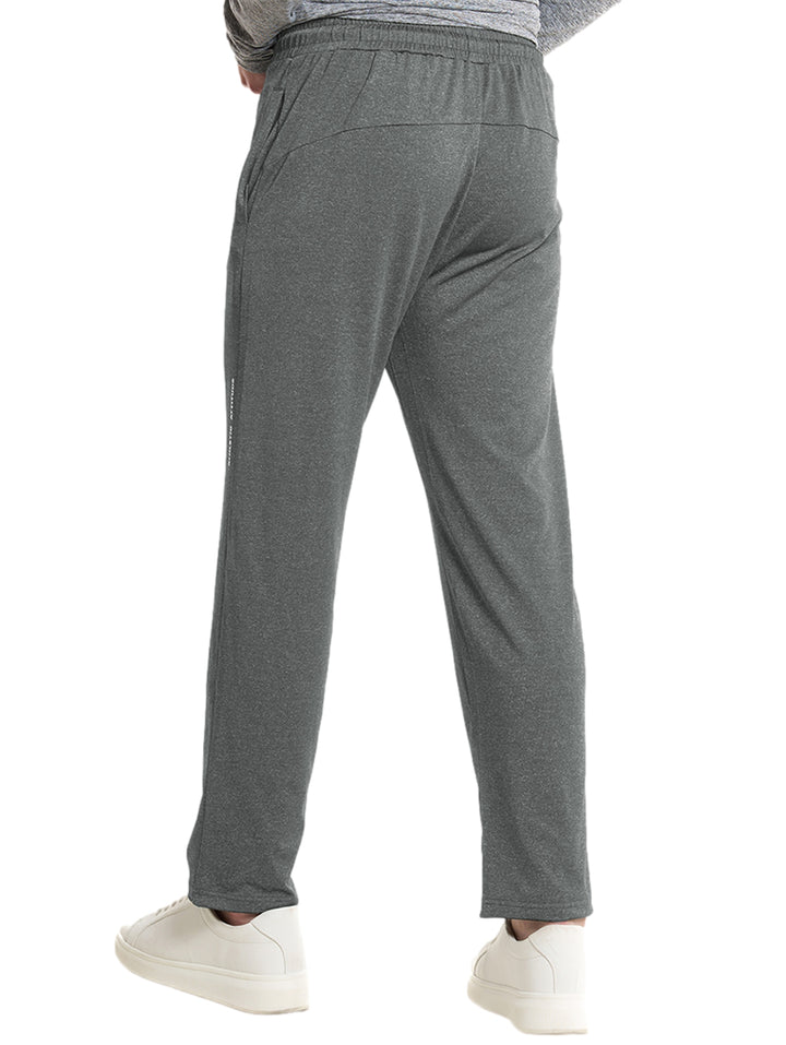 Pantalones deportivos Everlast color gris para hombre con cintura elástica y cordón.