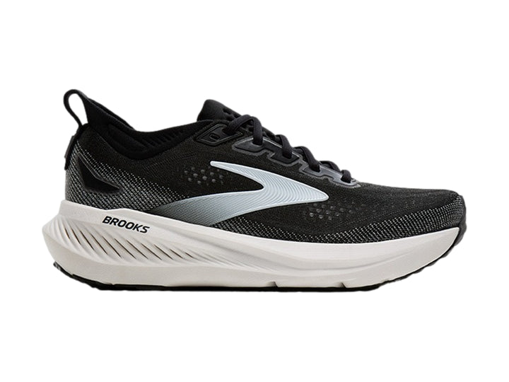 Tenis Brooks Glycerin 23 color negro con suela blanca para hombre.
