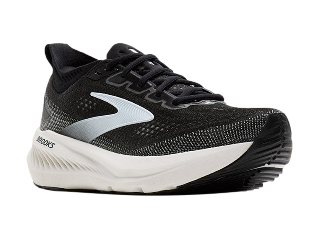 Tenis Brooks Glycerin 23 color negro con suela blanca para hombre.
