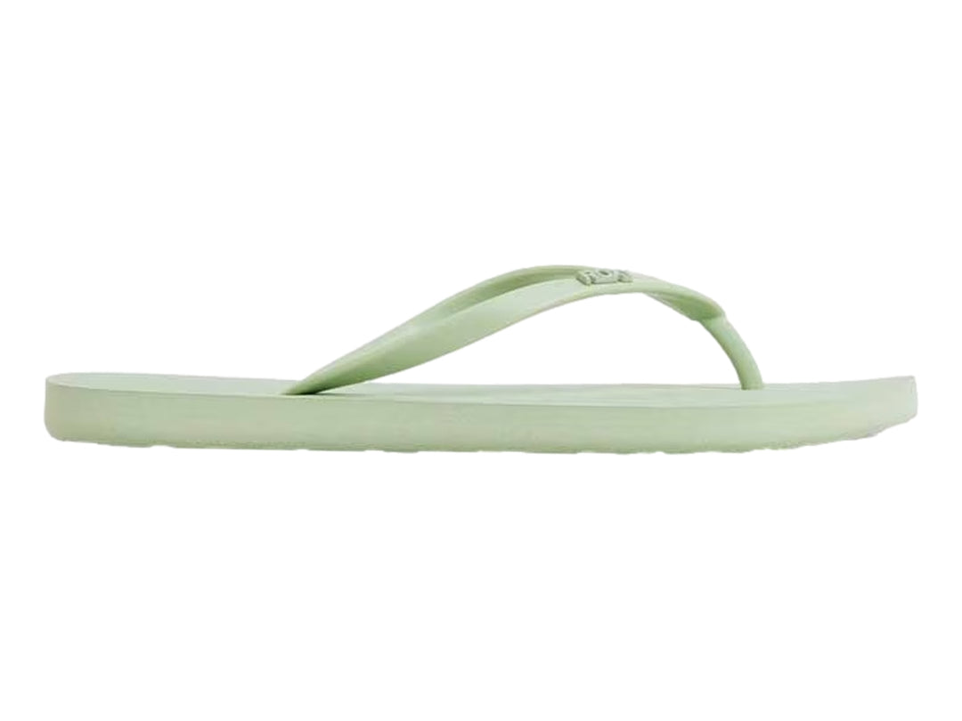 Sandalia de dedo Roxy en color verde laurel para mujer.