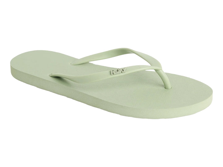 Sandalia de dedo Roxy en color verde laurel para mujer.
