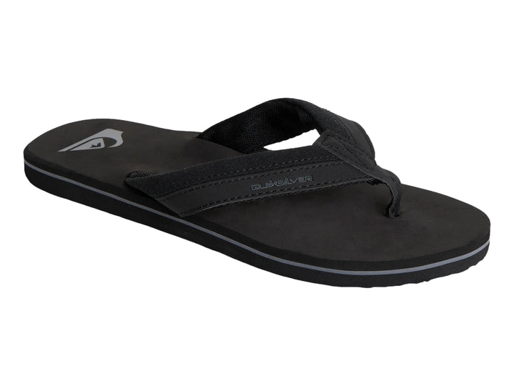 Sandalia Quiksilver Moncata Solid color negro para hombre con diseño casual y suela plana.