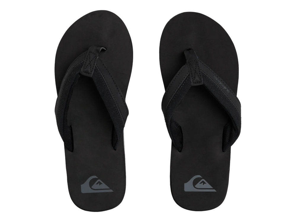 Sandalia Quiksilver Moncata Solid color negro para hombre con diseño casual y suela plana.