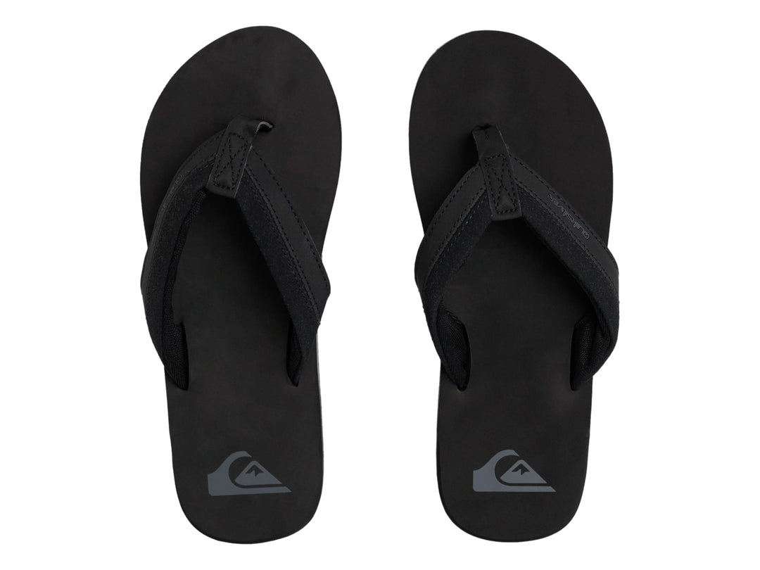 Sandalia Quiksilver Moncata Solid color negro para hombre con diseño casual y suela plana.