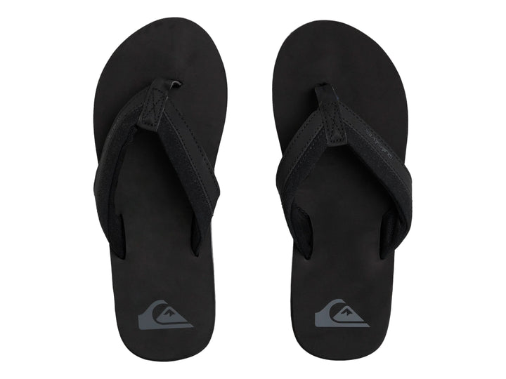 Sandalia Quiksilver Moncata Solid color negro para hombre con diseño casual y suela plana.