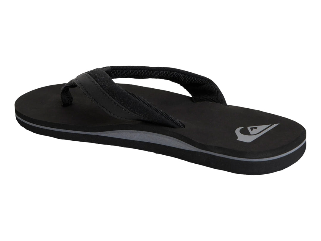 Sandalia Quiksilver Moncata Solid color negro para hombre con diseño casual y suela plana.