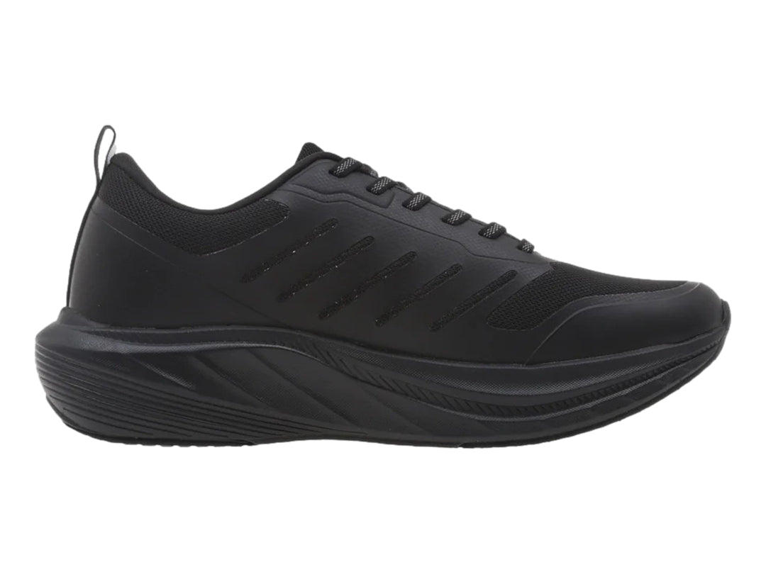 Tenis K-Swiss Klaver color negro monocromático para hombre, vista lateral.
