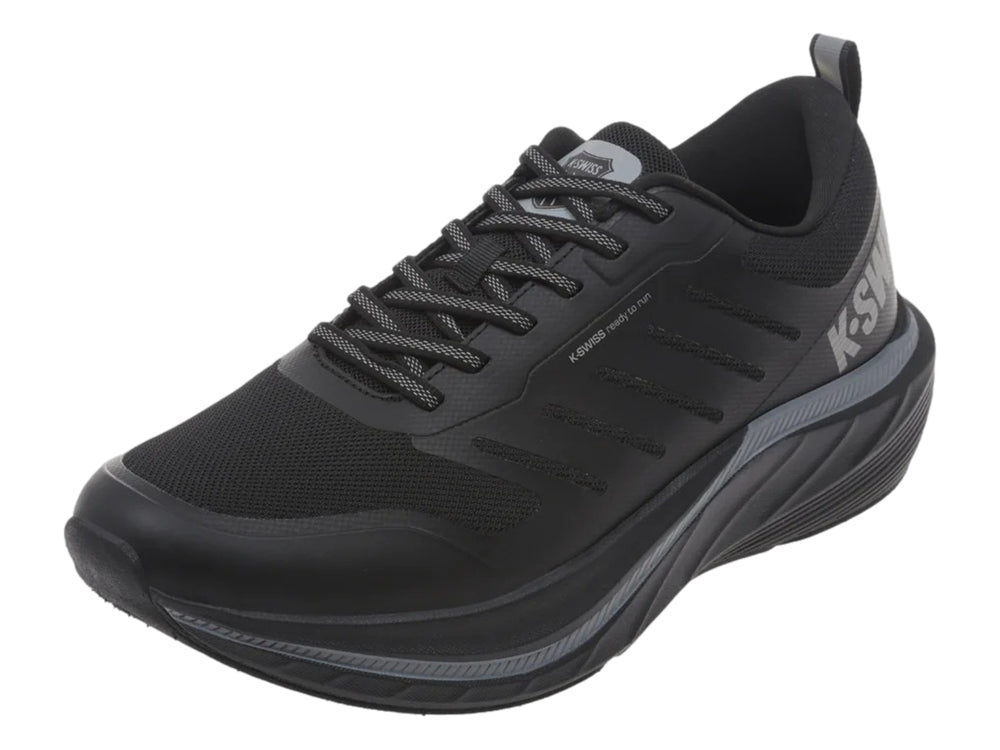 Tenis K-Swiss Klaver color negro monocromático para hombre, vista lateral.