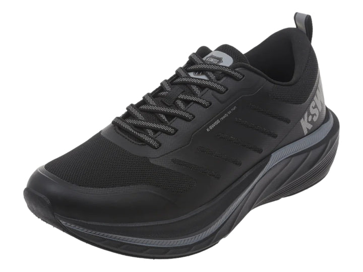 Tenis K-Swiss Klaver color negro monocromático para hombre, vista lateral.