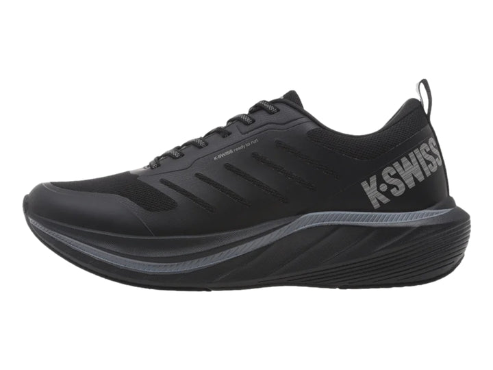 Tenis K-Swiss Klaver color negro monocromático para hombre, vista lateral.