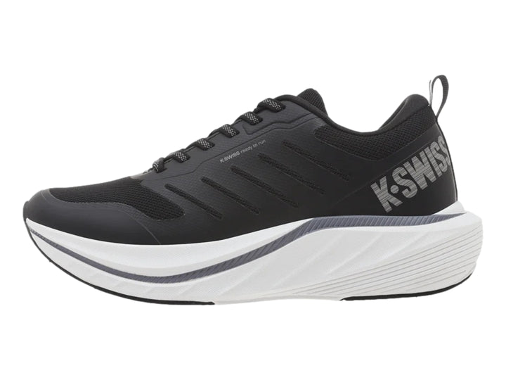 Tenis K-Swiss Klaver para mujer en color negro con suela blanca.