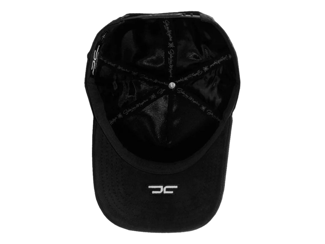 Gorra negra JC Hats con logotipo Leaders Only en rojo y blanco en la parte frontal.