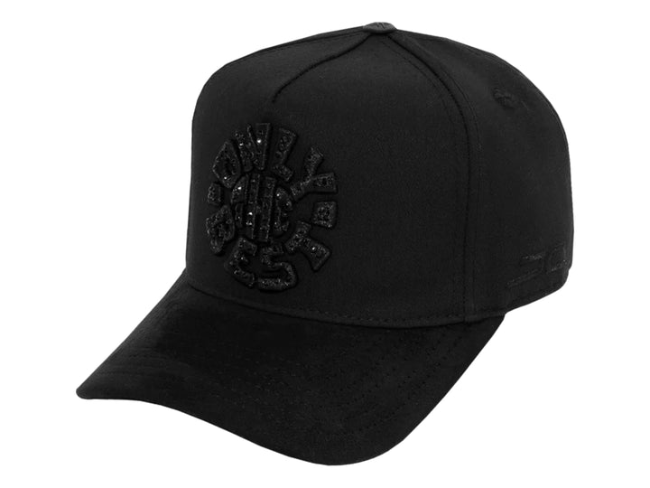 Gorra negra JC Hats Eleven para hombre con logo circular frontal en relieve.