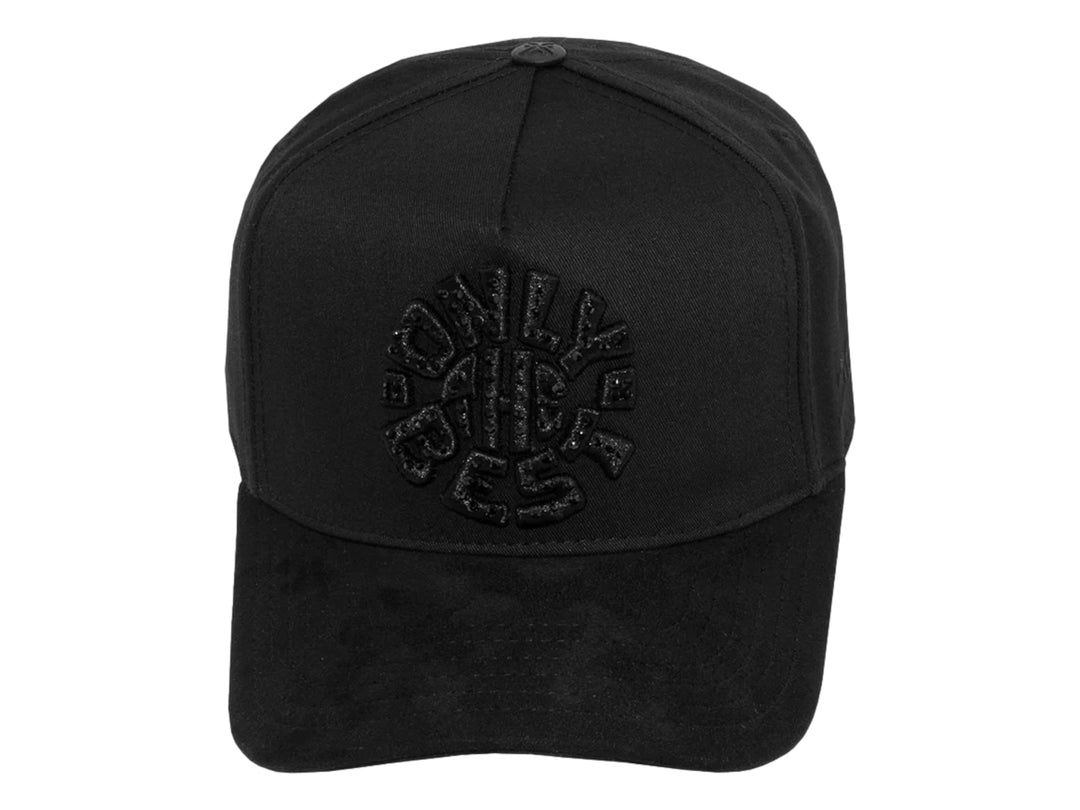 Gorra negra JC Hats Eleven para hombre con logo circular frontal en relieve.