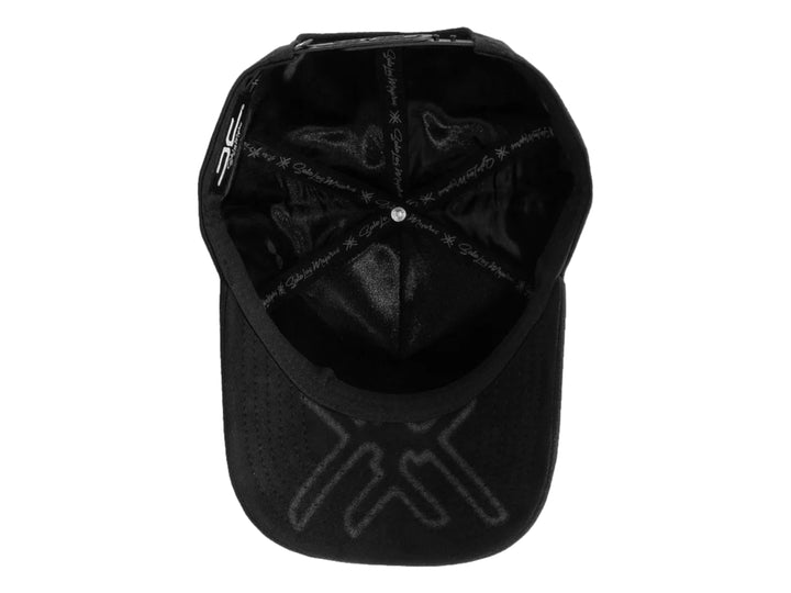 Gorra negra JC Hats Eleven para hombre con logo circular frontal en relieve.