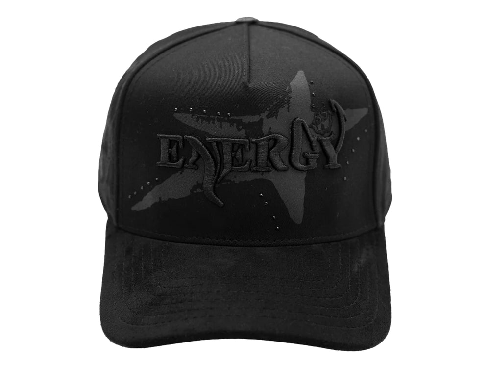 Gorra negra JC Hats Energy para hombre con visera curva y diseño en relieve frontal