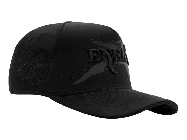 Gorra negra JC Hats Energy para hombre con visera curva y diseño en relieve frontal