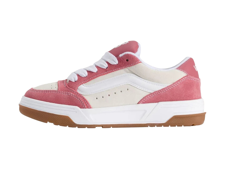 Tenis Vans Hylane para niña en colores rosa y blanco con suela color café.