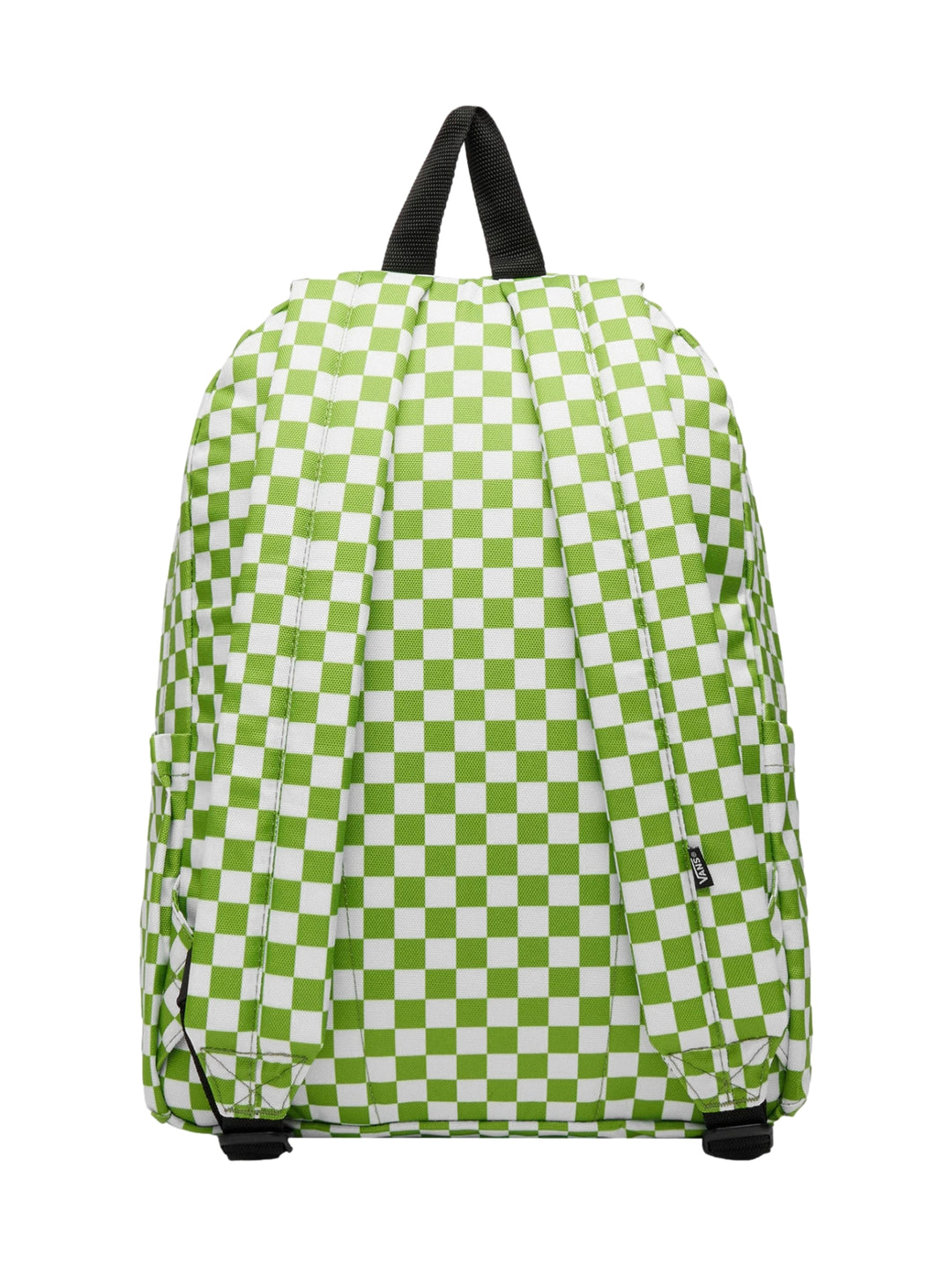 Mochila Vans Old Skool Grom con estampado de cuadros en color verde lima y blanco.