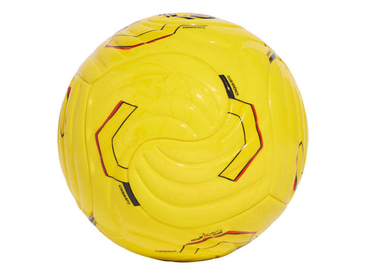 Balón de fútbol mini color amarillo con logo del Club América y detalles en rojo y negro.