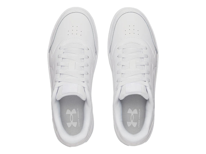 Tenis Under Armour Tempo color blanco para hombre, vista lateral.