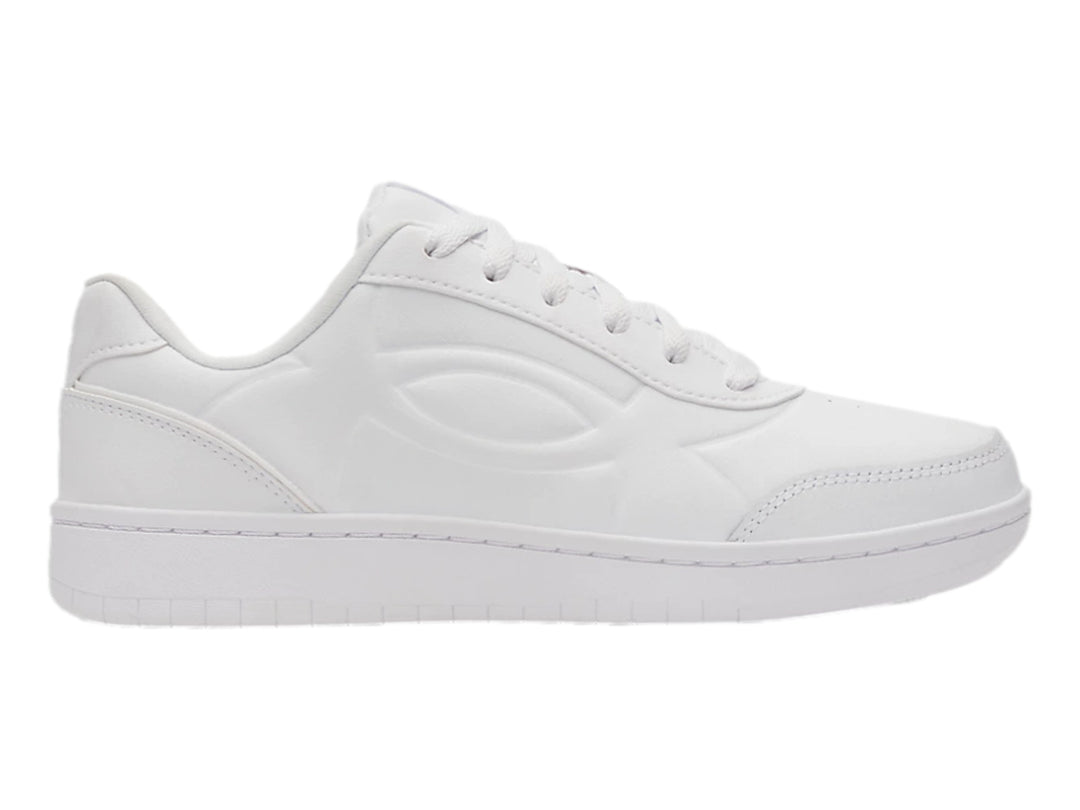 Tenis Under Armour UA GS Tempo color blanco para niño, vista lateral.
