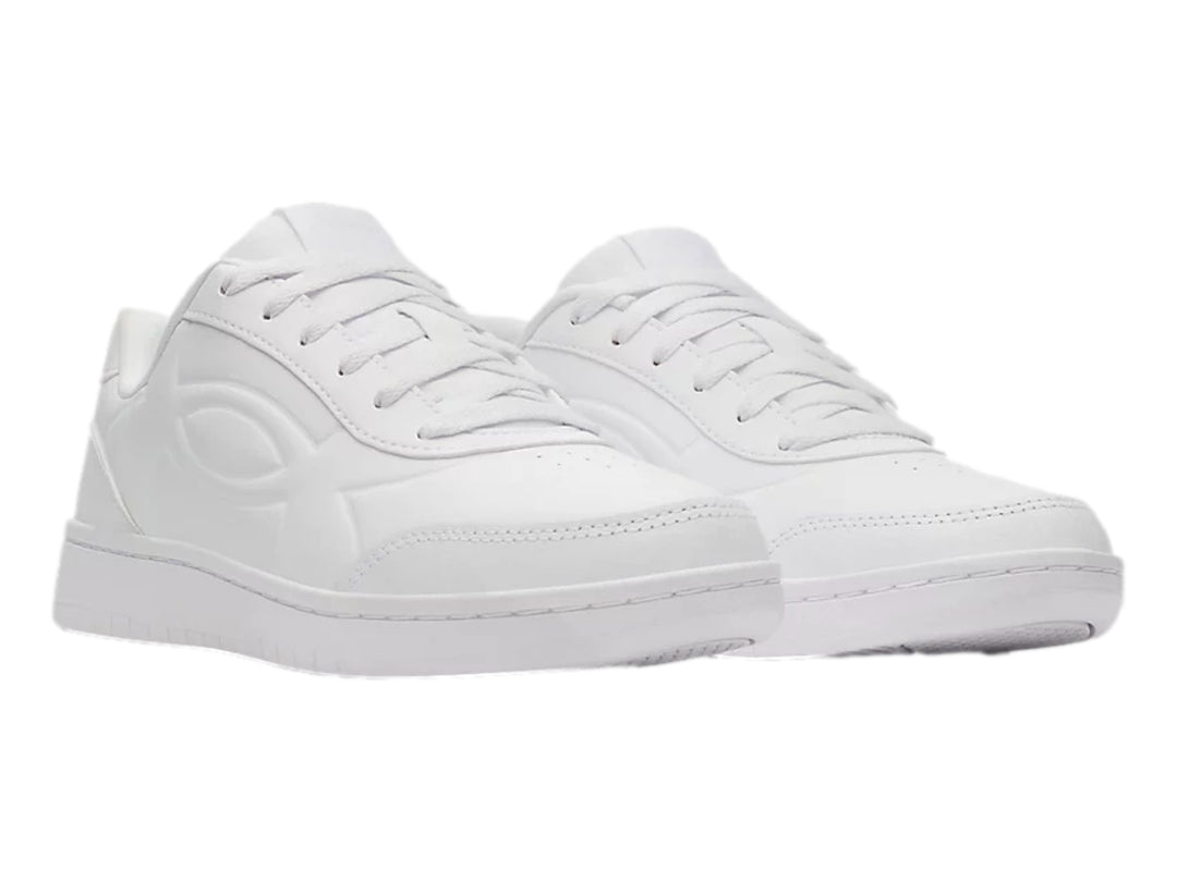 Tenis Under Armour UA GS Tempo color blanco para niño, vista lateral.
