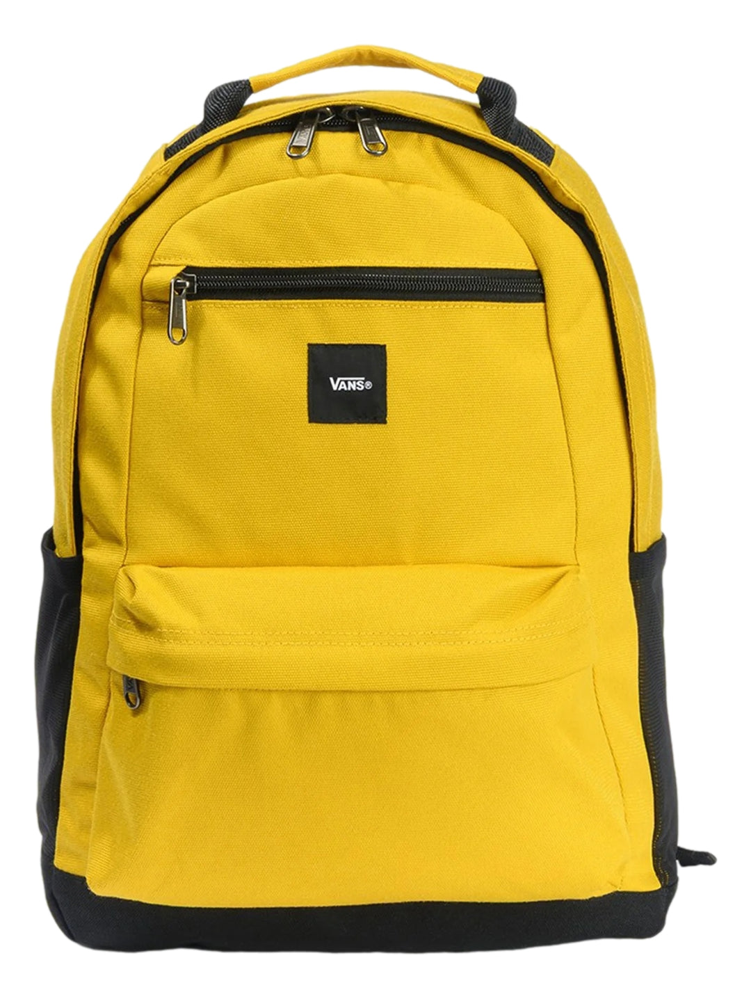 Mochila Vans Startle color mostaza con base y detalles en negro.