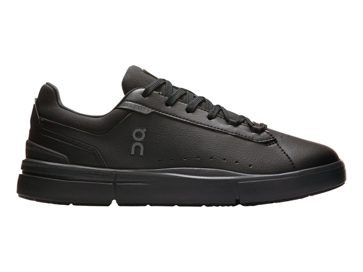 Tenis On Cloud The Roger Advantage color negro para mujer, vista lateral.