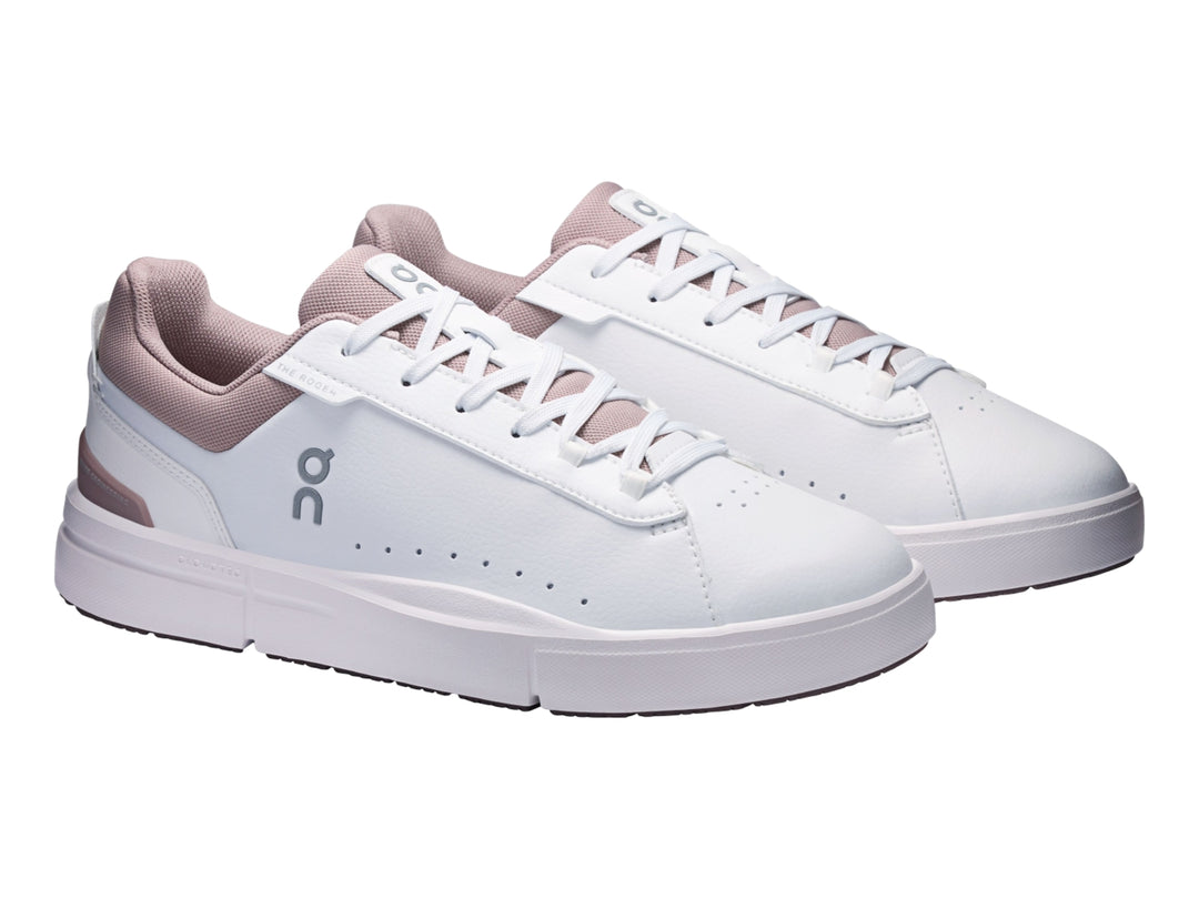 Tenis On Cloud The Roger Advantage color blanco con detalles en rosa palo para mujer.