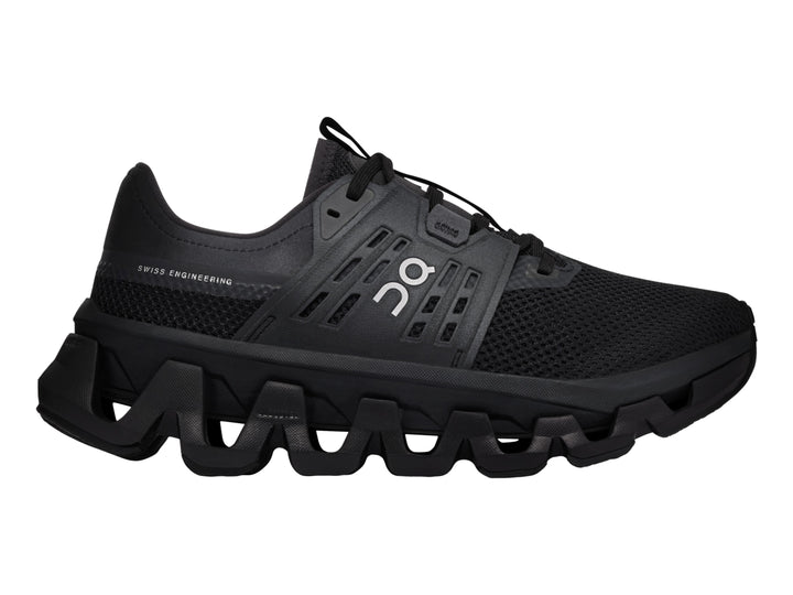 Tenis deportivos On Cloud Cloudswift Amp color negro para mujer con suela amortiguada.