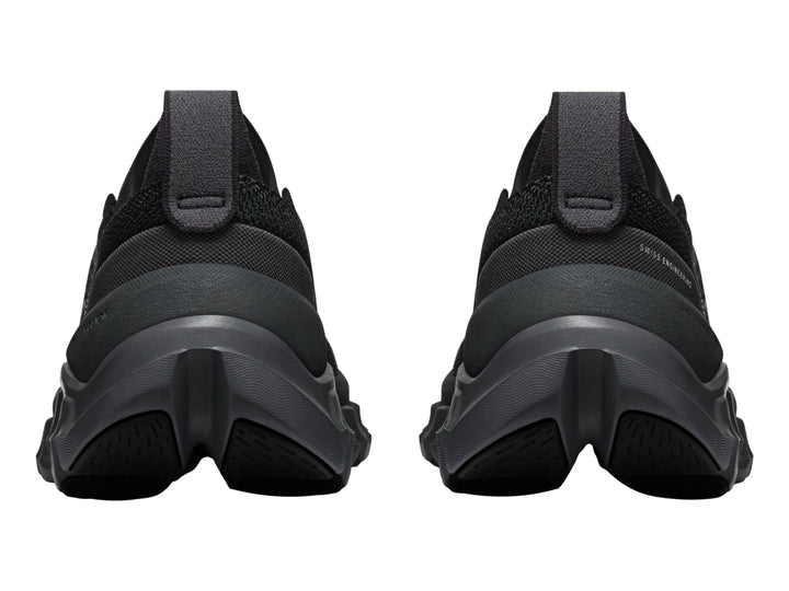 Tenis deportivos On Cloud X Tempo color negro con suela gruesa y tejido transpirable para mujer.