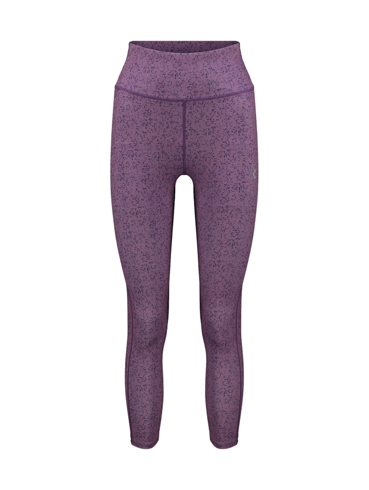 Leggings deportivos color morado jaspeado para mujer.