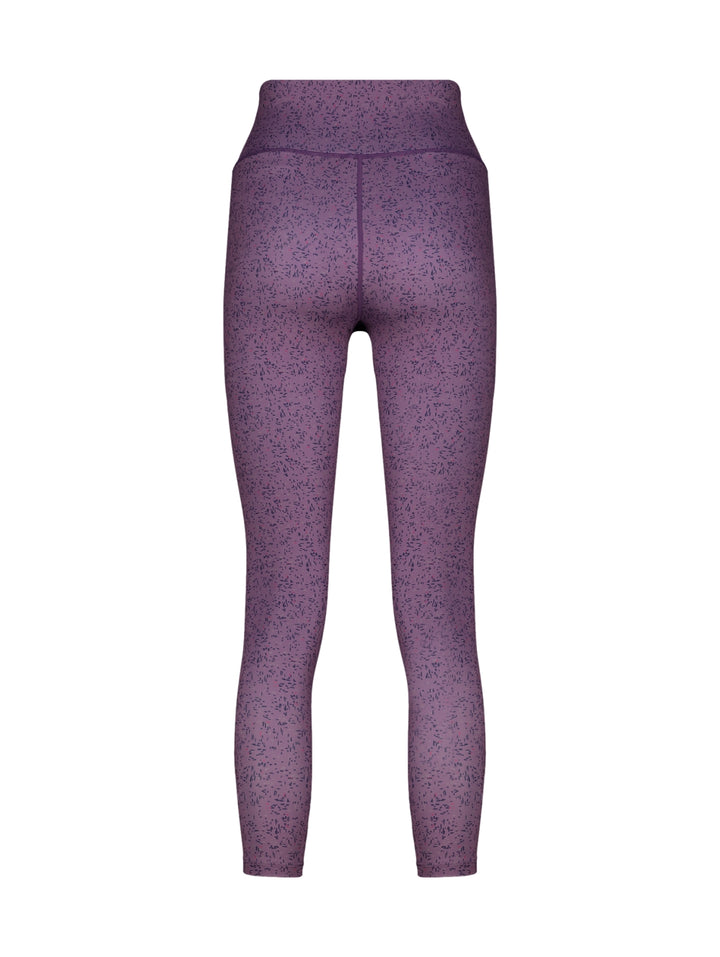 Leggings deportivos color morado jaspeado para mujer.