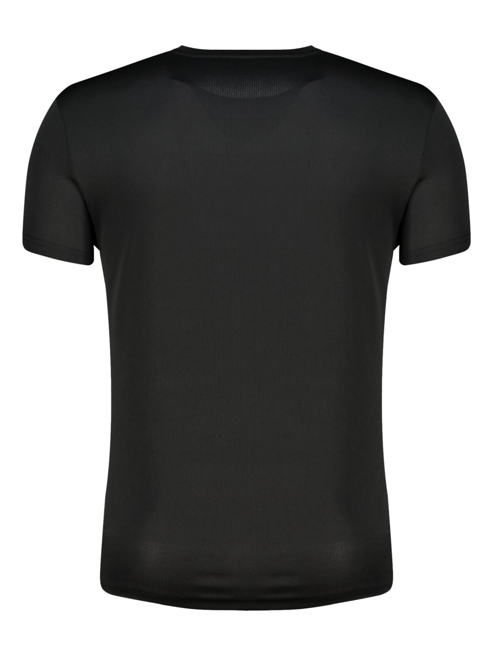 Playera deportiva Charly de color negro con cuello redondo y mangas cortas.