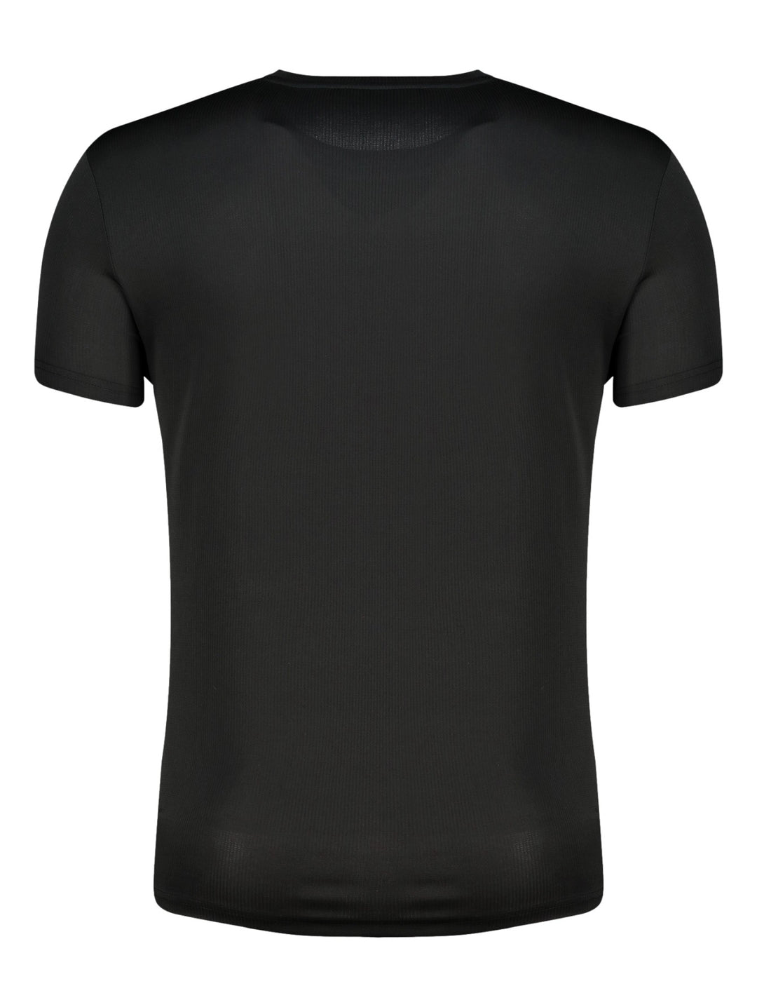 Playera deportiva Charly de color negro con cuello redondo y mangas cortas.