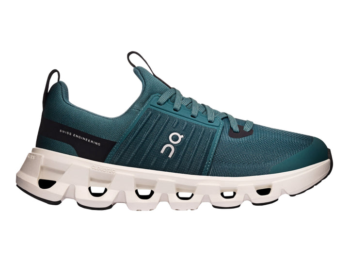 Tenis deportivos On Cloud Cloudswift Yoth color verde mistletoe con suela blanca ivory para niño.