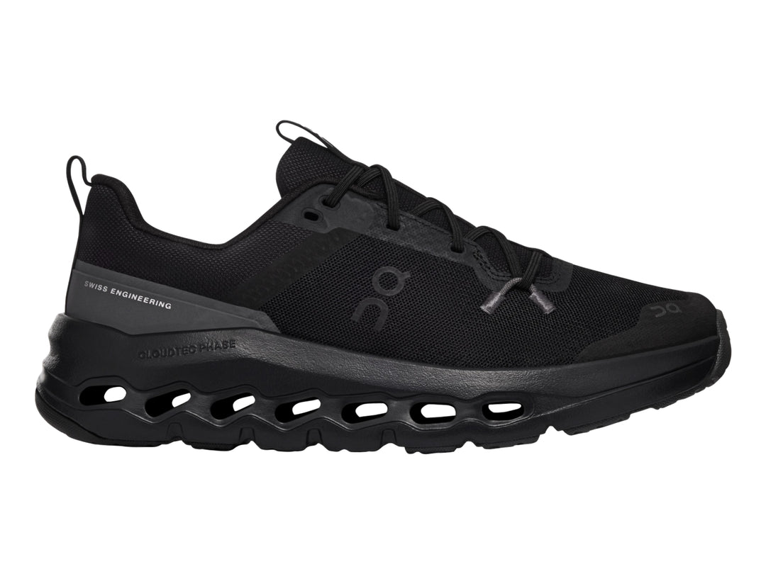 Tenis deportivos On Cloud Cloudleap color negro para niño con suela de celdas.