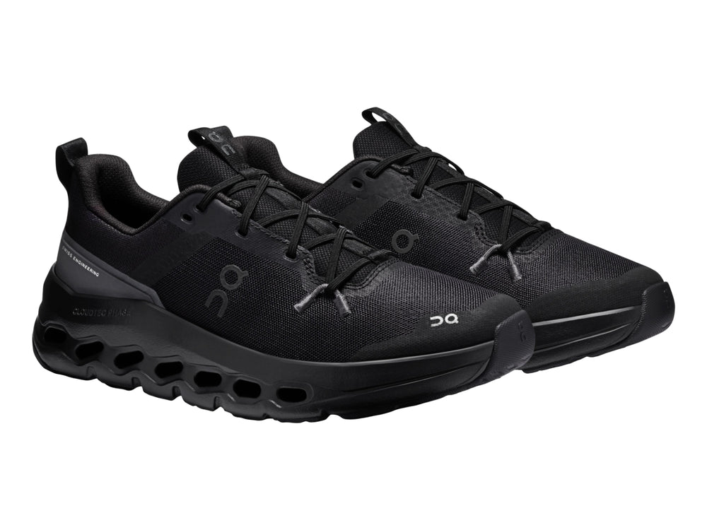 Tenis deportivos On Cloud Cloudleap color negro para niño con suela de celdas.