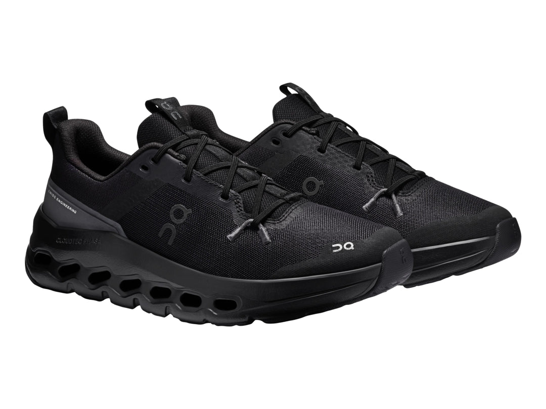 Tenis deportivos On Cloud Cloudleap color negro para niño con suela de celdas.