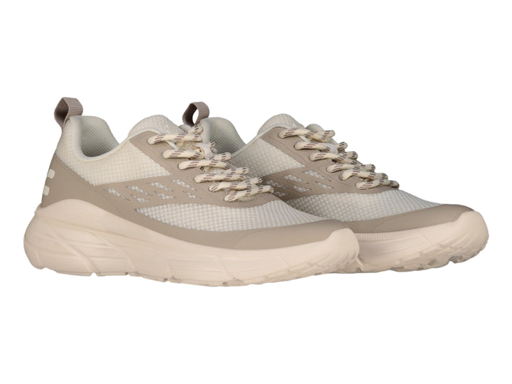 Tenis deportivos Charly color beige con suela gruesa y tejido de malla.