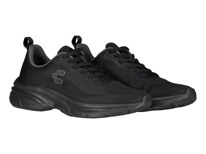 Tenis deportivos Charly Light Sport color negro con tejido de malla y suela robusta.