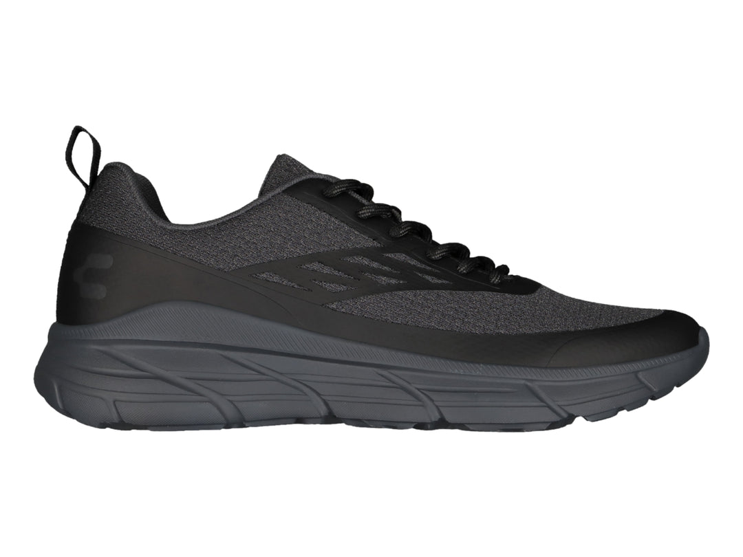 Tenis deportivos Charly Light Sport en color negro con malla transpirable y suela gruesa.