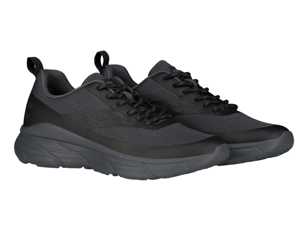 Tenis deportivos Charly Light Sport en color negro con malla transpirable y suela gruesa.