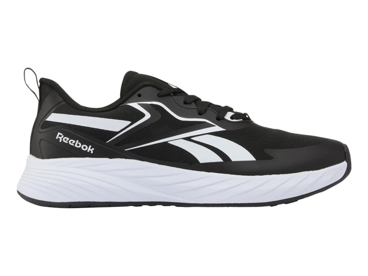 Tenis Reebok Verse color negro con suela blanca y detalles laterales en blanco para hombre.