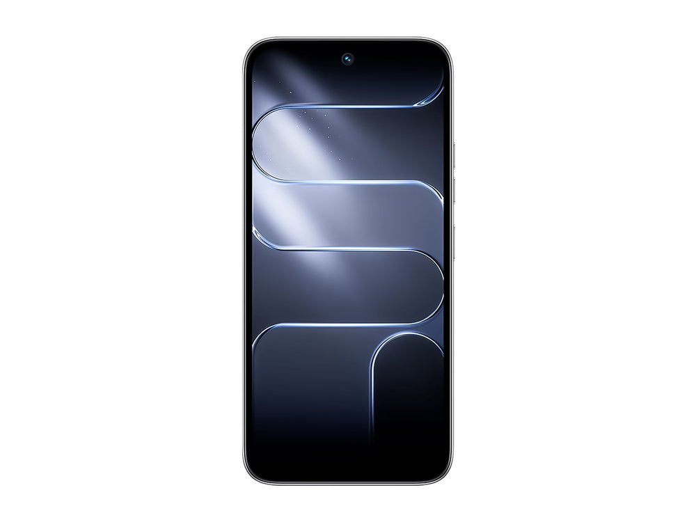 Smartphone TECNO Spark 50 en color plata y negro, vista frontal y posterior.